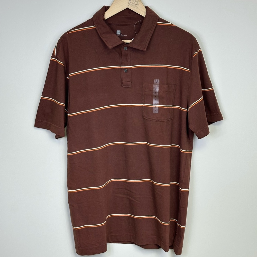 GAP Brown w/Stripes Polo Shirt